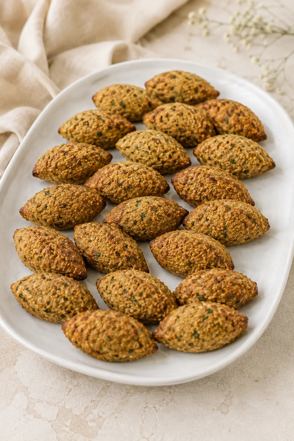 Mini kibes de quinoa assados