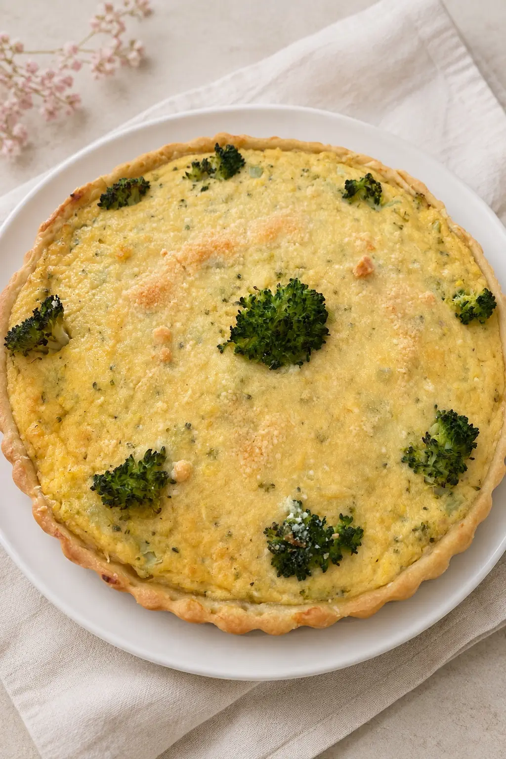 Quiche de Brócolis com cheddar